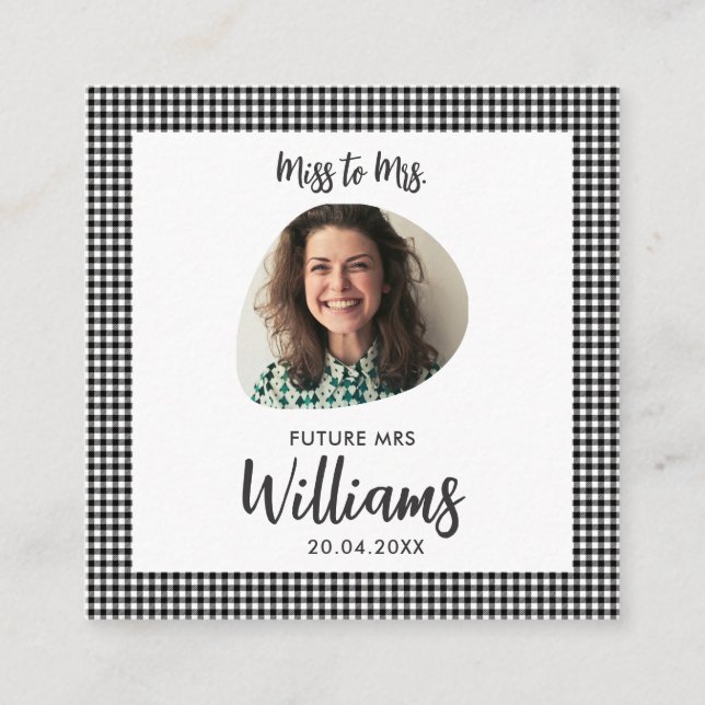 Carte D'accompagnement Mlle à Mme Future Mme Modern Boho (Devant)