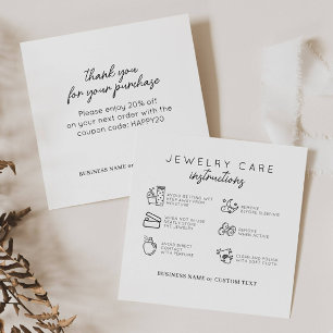 Carte D'accompagnement Mode d'emploi des bijoux Chic Merci