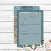 Modern Beach Abstrait Turquoise & Gold Mariage Dét