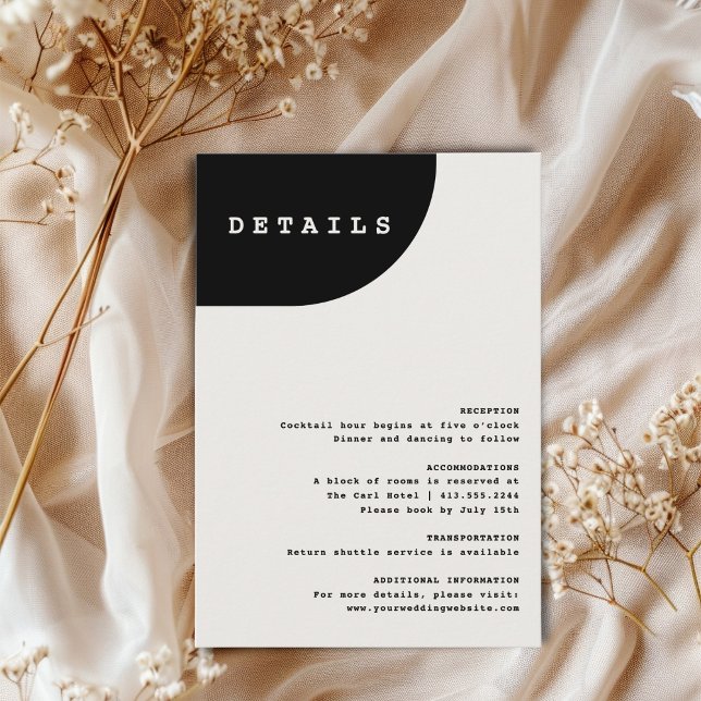 Carte D'accompagnement Modern Chic Black and Ivory Details (Modern Chic Black and Ivory Details Enclosure Card)