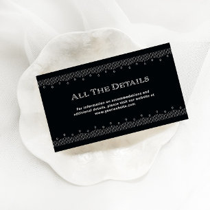 Carte D'accompagnement Modern Deco   Détails de mariage noir onyx et blan