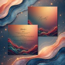 Modern Elegant Gold Marble Navy Terracotta Wedding