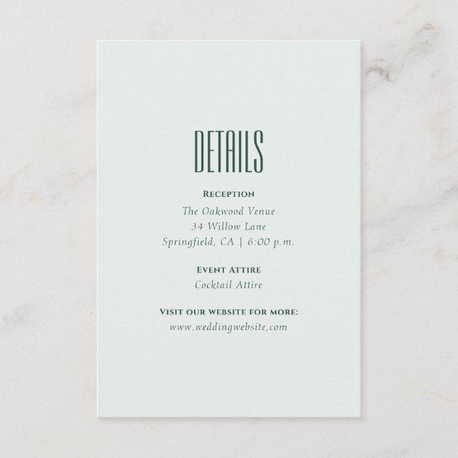 Carte D'accompagnement Modern Elegant Minimal QR Code Wedding Details Enc (Devant)