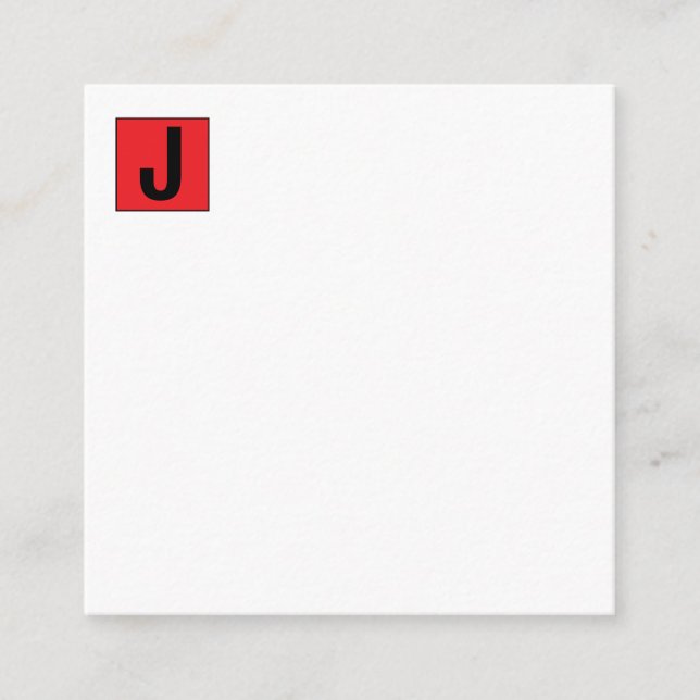 Carte D'accompagnement Modern Elegant Plain Professional Monogram (Devant)