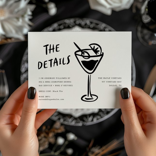 Carte D'accompagnement Modern Funky Retro QR Code Mariage détail (Créateur téléchargé)