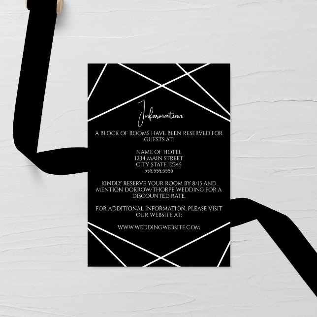 Carte D'accompagnement Modern Geometric Black and White Wedding (Créateur téléchargé)