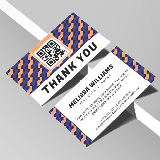 Carte D'accompagnement Modern Geometric Interlocking Pattern Thank You 