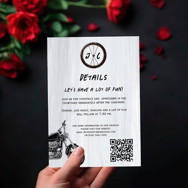 Carte D'accompagnement Modern Motorcycle Adventure Détails du Mariage (Créateur téléchargé)