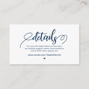 Carte D'accompagnement Modern Rustic Farm, Navy Blue, Détails Mariage