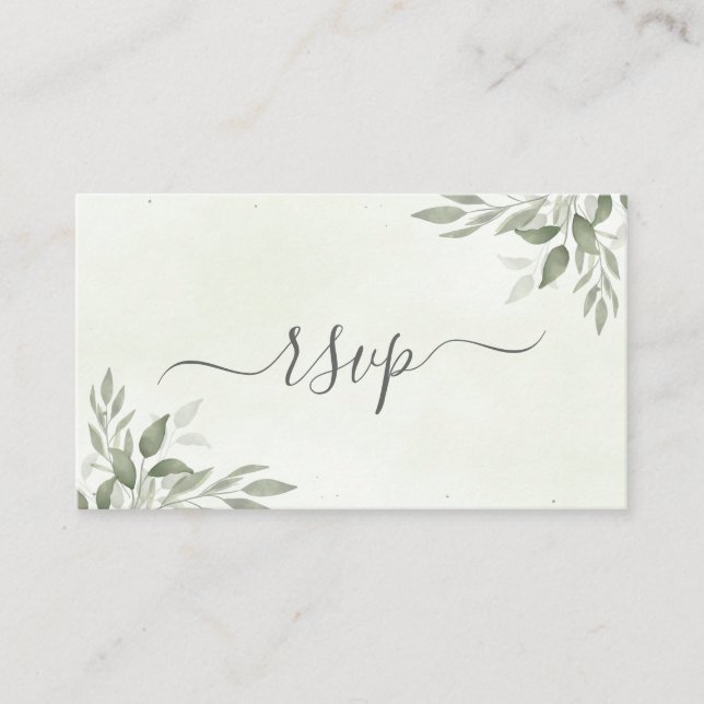 Carte D'accompagnement Modern Sage Greenery Wedding RSVP Enclosure Card (Devant)