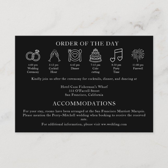 Carte D'accompagnement Modern Terracotta Burnt Orange Wedding Timeline (Devant)