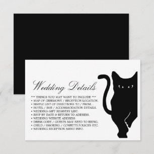 Carte D'accompagnement Modern Whimsical Black Cat Mariage détails