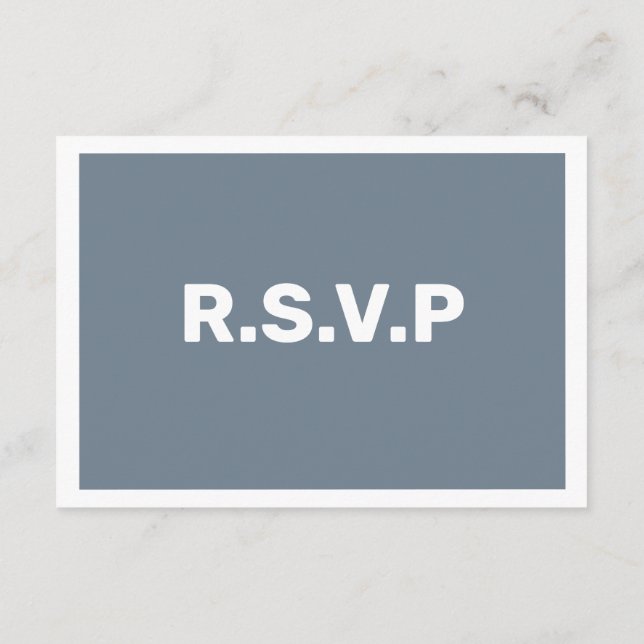 Carte D'accompagnement Moderne Bleu grand RSVP QR Code Mariage (Dos)