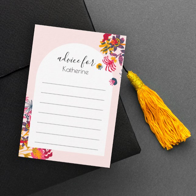 Carte D'accompagnement Moderne Boho Arc Rose Floral Graduation (Créateur téléchargé)