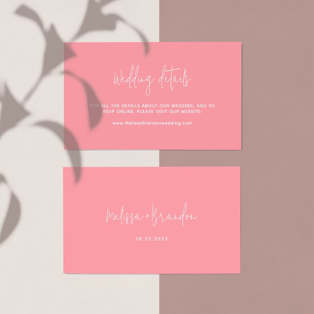 Carte D'accompagnement Moderne Chic Typographie De Script Rose Pastel Mar (Créateur téléchargé)
