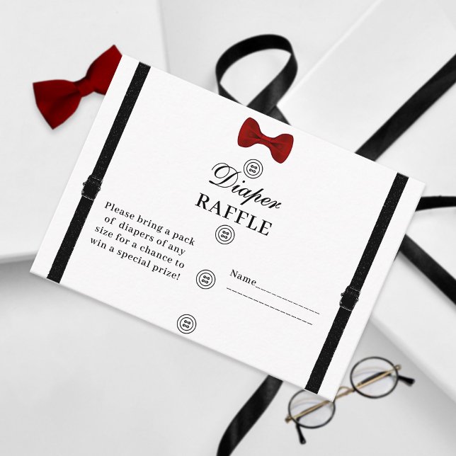 Carte D'accompagnement Moderne Cute Baby shower Gentleman Déchets Raffle (Créateur téléchargé)
