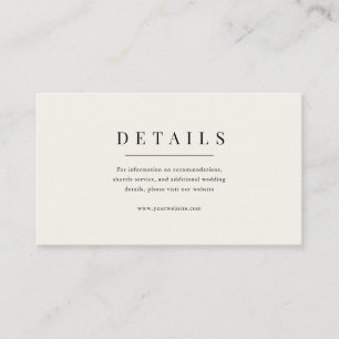 Carte D'accompagnement Moderne & Elégant Beige Mariage Détails