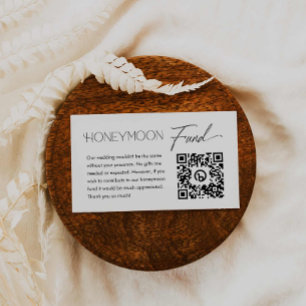 Carte D'accompagnement Moderne Elégant mariage Honeymoon Fund QR Code