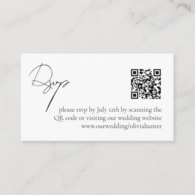 Carte D'accompagnement Moderne Elegant Simple QR Code RSVP (Devant)