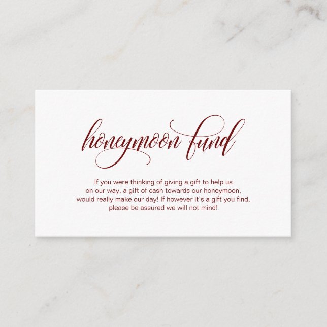 Carte D'accompagnement Moderne et élégant Fonds de lune de miel Mariage B (Devant)