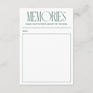 Carte D'accompagnement Moderne Green Favorite Memory Graduate