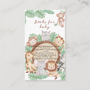 Carte D'accompagnement Moderne Jungle Animaux Verdure Safari Aquarelle
