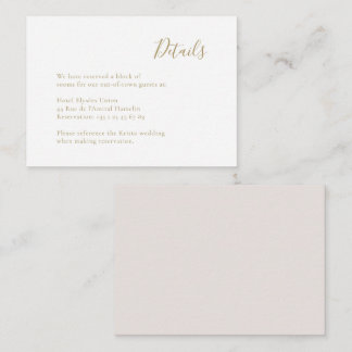 Carte D'accompagnement Moderne minimaliste écrit à la main Mariage blanc 