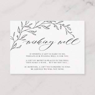 Carte D'accompagnement Moderne minimaliste Laurel Mariage Wishing well