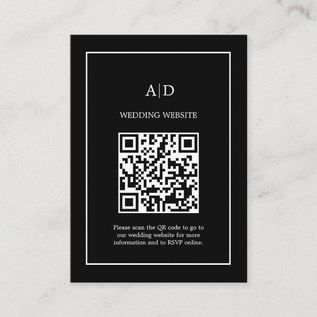 Carte D'accompagnement Moderne minimaliste Mariage Qr Code Mariage (Devant)