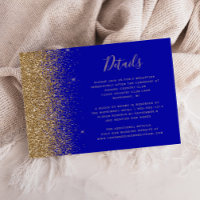 Moderne Royal Blue Gold Parties scintillant Mariag