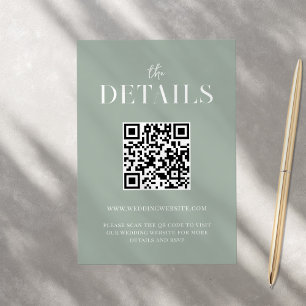 Carte D'accompagnement Moderne Simple Chic Sage Mariage Vert