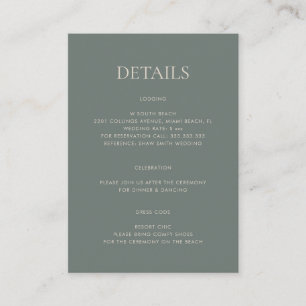 Carte D'accompagnement Moderne simple Monogramme Moss Mix & Match Mariage