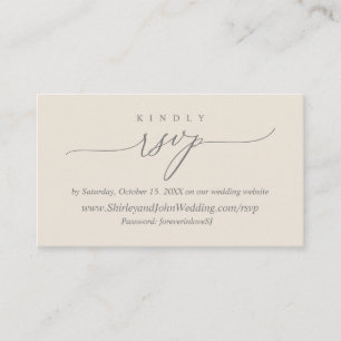 Carte D'accompagnement Moderne Simple Noir Calligraphie, en ligne RSVP