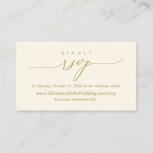Carte D'accompagnement Moderne Simple Noir Calligraphie, en ligne RSVP