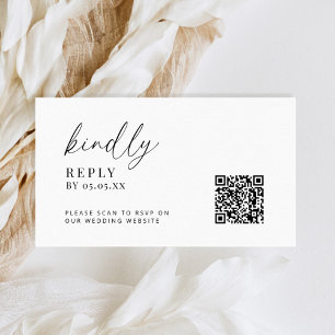 Carte D'accompagnement Moins moderne QR Code Mariage Répondre