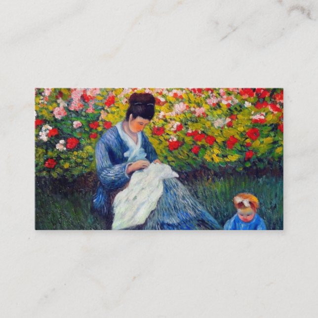 Carte D'accompagnement Monet mère et enfant dans le jardin (Devant)