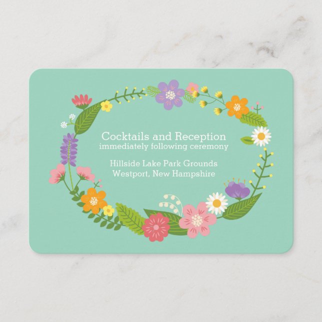 Carte D'accompagnement Monnaie de couronnes florales en bois blanc Insére (Devant)