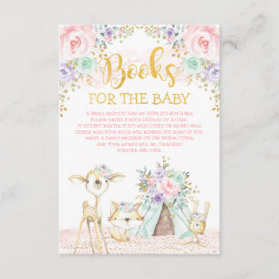 Carte D'accompagnement Monnaie rose Purple Animaux Bois Demander