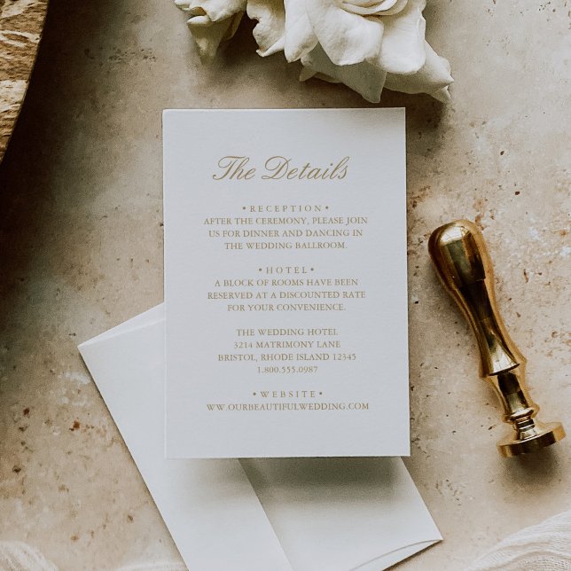 Carte D'accompagnement Monogramme de couronne d'or Mariage élégant (Créateur téléchargé)