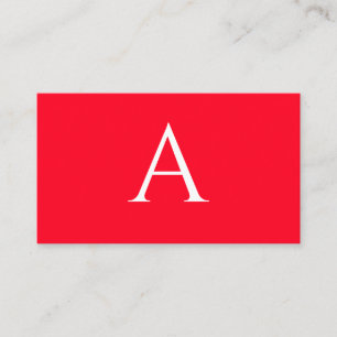 Carte D'accompagnement Monogramme de lettre initiale rouge blanc simple