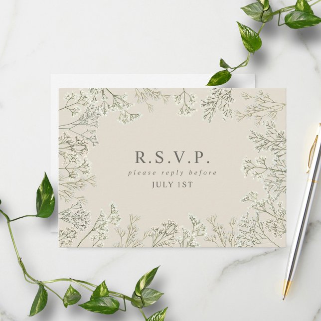 Carte D'accompagnement Monogramme de mariage du bébé RSVP (Créateur téléchargé)