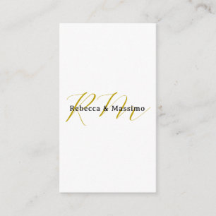 Carte D'accompagnement Monogramme de nom moderne de couleur or unique exc