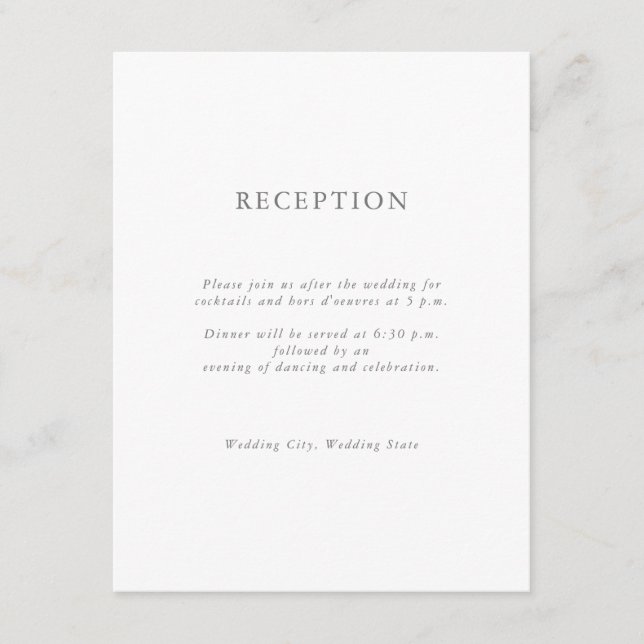 Carte D'accompagnement Monogramme élégant moderne Réception de mariage in (Devant)