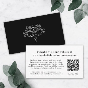 Carte D'accompagnement Monogramme Fleur de lis mono info site web