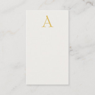 Carte D'accompagnement Monogramme initial professionnel couleur or et pas