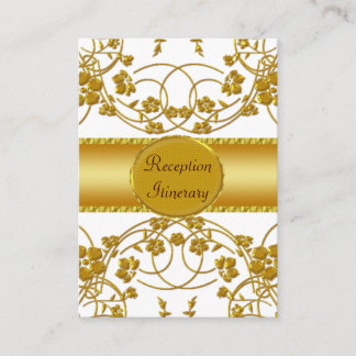 Carte D'accompagnement Monogramme Mariage or et blanc
