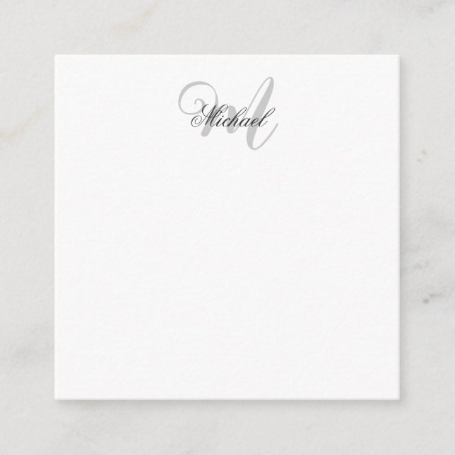 Carte D'accompagnement Monogramme minimaliste Plain moderne (Devant)