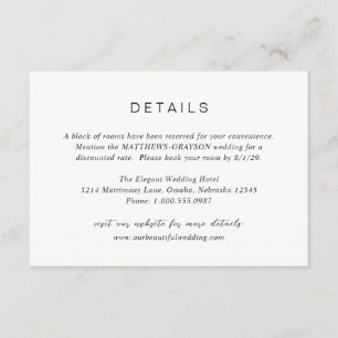 Carte D'accompagnement Monogramme noir et blanc Mariage élégant