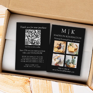 Carte D'accompagnement Monogramme ou ajouter un logo Business QR Code 4 P