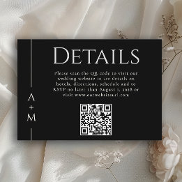 Carte D'accompagnement Monogramme simple classique élégant Détails QR cod